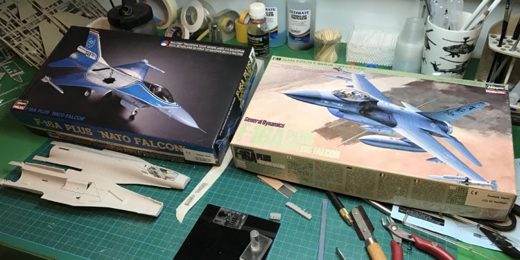 Hasegawa 1/48 F-16A conversie naar MLU uitvoering. (2x)