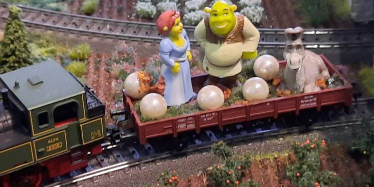 Modelspoorbaan Shrek te zien in Modelspoormuseum Sneek